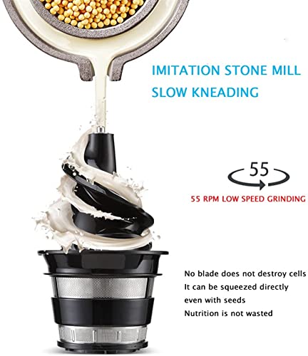 JIAXINO Slow Juicer Masticating Juicer Machine, Wide Groove Slow Juicer for Nutritious Fruit and Vegetable Juicer Spiral Cold Press Juicer is Masticating Juicers for Vegetables,Red-Aed