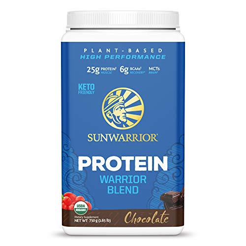 Sunwarrior Warrior Blend - Organic Vegan Plant Protein Powder with BCAAs and Pea Protein - Dairy Free, Gluten Free, Soy Free, Non- GMO, Plant Based Protein Powder, Sugar Free and Keto Friendly