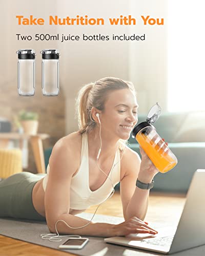 Slow Masticating Juicer, Qualeben Cold Press Juicer Machines with 3’’ Feed Chute for Whole Fruit Vegetable, Slow Juicer Extractor with 2 Modes/Reverse Function, 2 Portable Bottles, Recipes and Brush