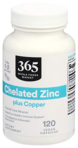 365 by Whole Foods Market, Zinc Chelated, 120 Veg Capsules