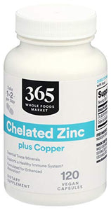 365 by Whole Foods Market, Zinc Chelated, 120 Veg Capsules