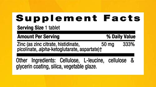 Country Life Target Mins Zinc 50 mg - 180 Tablets - Supports Prostate and Immune Health - Superior Absorption