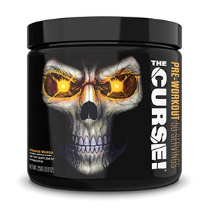 JNX Sports The Curse! Pre Workout Supplement - Intense Energy & Focus, Instant Strength Gains, Enhanced Blood Flow - Nitric Oxide Booster with Creatine & Caffeine - Men & Women | Orange Mango | 50 Srv