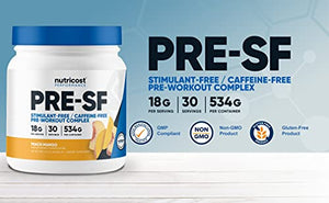 Nutricost Stim-Free Pre-Workout, 30 Servings (Peach Mango) - Non-GMO, Gluten Free