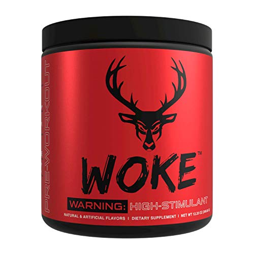 Bucked Up - Woke - HIGH STIM Pre Workout - Best Tasting - Focus Nootropic, Pump, Strength and Growth, 30 Servings (Blue Raz)