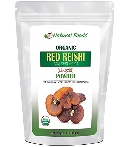 Organic Red Reishi Mushroom Powder - 42 servings (1 lb) - Support Immune, Sleep, Stress - Mix In Tea, Coffee, Smoothies, Recipes - 100% Pure, Vegan, Gluten Free, Non GMO, Kosher