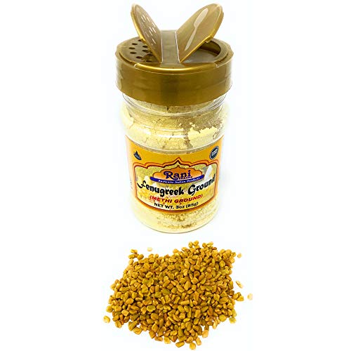 Rani Fenugreek (Methi) Seeds Ground Powder 3oz (85g) Trigonella foenum graecum | Gluten Friendly | Non-GMO (used in cooking & Ayurvedic spice) 