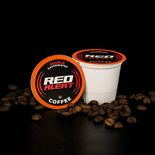 Red Alert Coffee Extra Strong Coffee Pods (Recyclable) Compatible With 2.0 Keurig K Cup Brewers, Caffeine, 40 Count (Pack of 1)