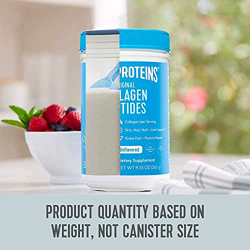 Vital Proteins Collagen Peptides Powder Supplement, Shrink-Wrapped 9.33oz Bundle, Hydrolyzed Collagen - Non-GMO - Dairy&Gluten Free - 20g per Serving - Unflavored 9.33oz Canister Pack of 2