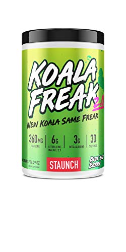 Staunch Koala Freak 2.0 Pre-Workout (Blue Raspberry) 30 Servings - Effective, Premium Pre-Workout Powder