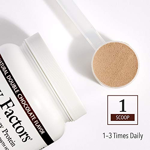 Whey Factors by Natural Factors, Grass Fed Whey Protein Concentrate, Aids Muscle Development and Immune Health, Double Chocolate, 12 oz (12 servings)