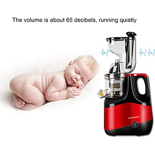 Slow Juicer Machines Vegetable And Fruit Masticating Juicer With Big Wide 80mm Chute, Cold Pressed Juicer Machine Easy To Clean (Color : Red)
