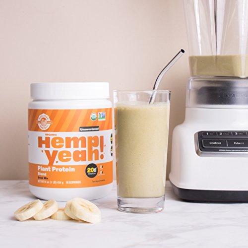 Manitoba Harvest Hemp Yeah! Organic Protein Powder, Unsweetened, with 20g of Complete Plant Protein (Hemp + Pea), 2g of Fiber & 2g Omegas 3&6 Per Serving, Non-GMO, Vegan, 1 lbs