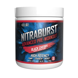 Giant Sports International NITRABURST Pre Workout Powder, Increase Blood Flow, Boosts Strength and Energy, Improve Exercise Performance, Creatine Free (Black Cherry, 30 Servings)