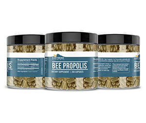 Bee Propolis (200 Capsules) 100% Pure & Natural, Gluten-Free & Non-GMO