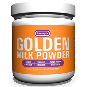 Organic Golden Milk Turmeric Powder Mix (180 Servings) + Superfood Blend of Ginger, Black Pepper, Curcumin, Cinnamon, Cardamom - Anti Inflammatory, Non-GMO, Vegan, Keto, Ayurvedic - Turmaquik