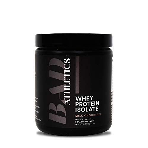 Bad Athletics Grass Fed 100% Whey Protein Isolate - Five Ingredients, 20g of Protein, Naturally Flavored & Sweetened (7 Servings) (Milk Chocolate)