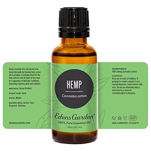 Edens Garden Hemp Essential Oil, 100% Pure Therapeutic Grade (Undiluted Natural/ Homeopathic Aromatherapy Scented Essential Oil Singles) 30 ml