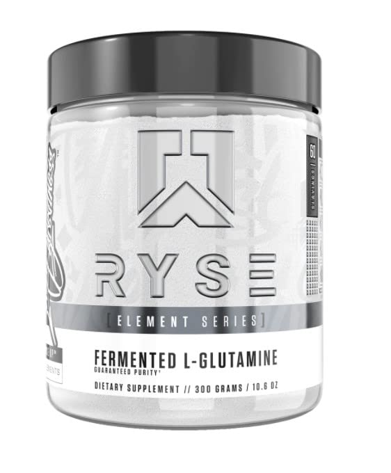 RYSE Up Supplements, Element Series Fermented L-Glutamine Amino Acid (5g), Unflavored, 300 Gram (60 Servings)