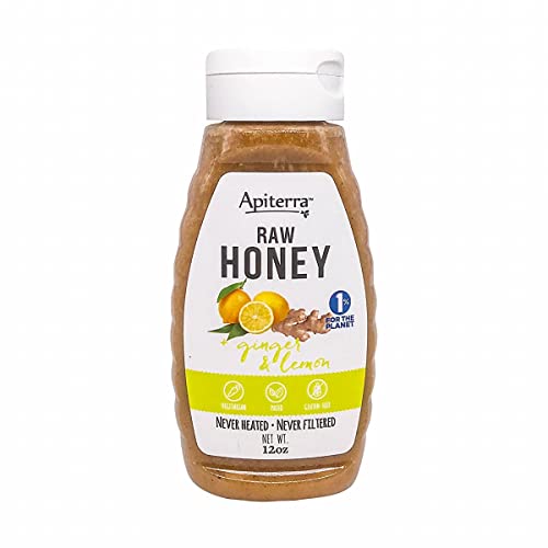 Apiterra - Raw Honey with Lemon & Ginger - 12 Ounce