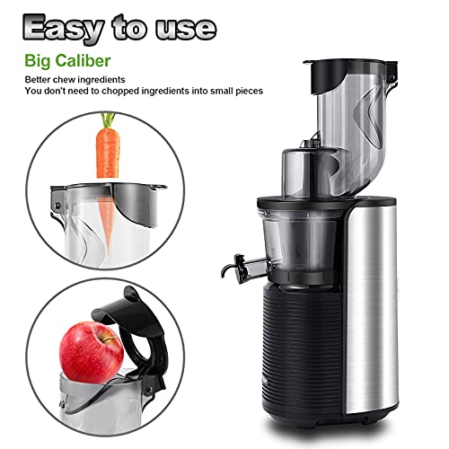 Viesimple Masticating Juicer Cold Press Juicers Machine Easy to Clean Slow Juicer Extractor for Vegetable Fruit Juice Smoothies, Large WIDE 3.15” Turn Over Wide Chute, Quite Low db Juicer Machine