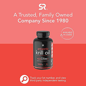 Antarctic Krill Oil 1000mg (Per Softgel) with Omega-3s EPA & DHA + Astaxanthin & Phospholipids | IKOS 5-Star Certified & Non-GMO Verified (30 Liquid softgels)