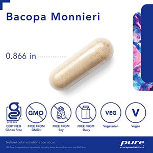 Pure Encapsulations Bacopa Monnieri | Supplement for Brain, Memory, Concentration, Mental Focus, Stress Support, and Cognitive Health* | 180 Capsules