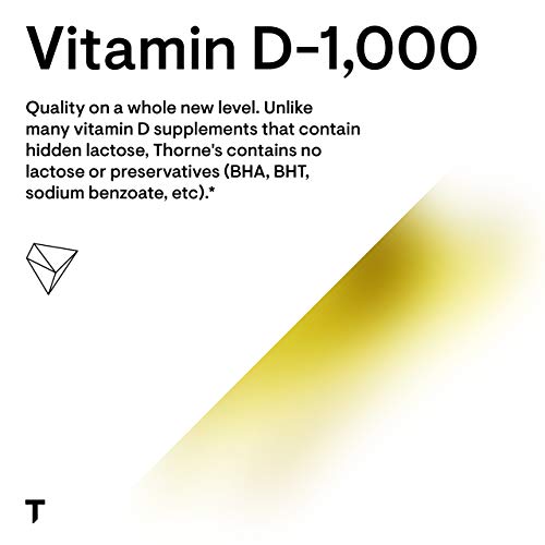 Thorne Research - Vitamin D-1000 - Vitamin D3 Supplement (1,000 IU) for Healthy Bones and Muscles - 90 Capsules
