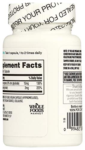 365 by Whole Foods Market, Zinc Chelated, 60 Capsules