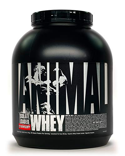 Animal Whey Isolate Whey Protein Powder, Strawberry, 4 Pound, 64 oz