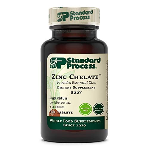 Standard Process Zinc Chelate - Whole Food Digestion and Digestive Health, and Skin Health with Beet Root and Zinc - 180 Tablets