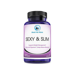 Bloat No More: Sexy & Slim - Digestive Enzyme Dietary Supplement - 60 Capsules | Helps Your Overall Digestive Health - Gas Relief - Bloating Relief - Reduce Water Retention - 30 Days Supply