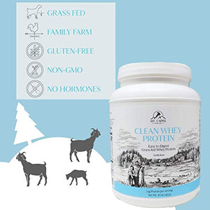 Mt. Capra Goat Whey Protein | Grass-Fed Undenatured Whey Protein Powder from Pastured Goats, High in Branch Chain Amino Acids, Natural Vanilla - 1 Pound