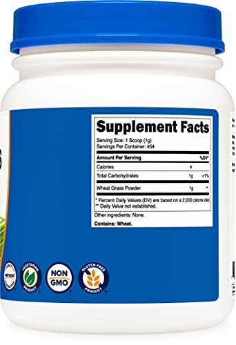 Nutricost Wheatgrass Powder 1 LB - Non GMO, Superfood
