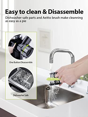 Slow Masticating Juicer,Aeitto Celery Juicer Machine,Juice Extractor,Cold Press Juicer with 2-Speed Modes,Reverse Function & Quiet Motor for Vegetables And Fruits,Easy to Clean with Brush