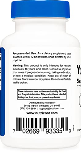 Nutricost Yohimbine HCl 5mg, 120 Capsules Extra Strength