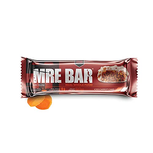 Redcon1 MRE Bar - Meal Replacement Protein Bar (1 Box / 12 Bars), Real Whole Food Sourced Protein, Real Food Taste, 20G Protein (Iced Carrot Cake)
