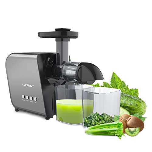 Slow Juicer Cold Press Juicer Masticating Juicer Machines Juice Extractor for Celery Kale Ginger Kiwi Carrot Quiet Easy to Clean High Yield Drier Pulp BPA-Free Reverse Function for Vegetables & Fruits