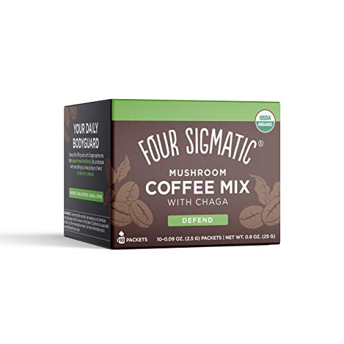 Four Sigmatic Organic Instant Mushroom Coffee with Cordyceps and Chaga, Support Energy & Athletic Performance, Keto & Portable, Red, 10 Count, 0.875 Oz