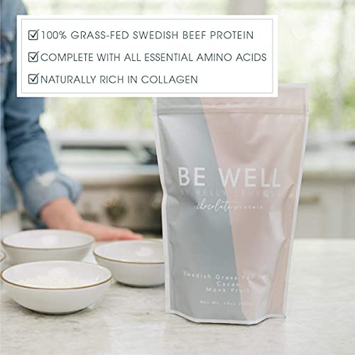 Be Well by Kelly - Swedish Grass-Fed Beef Protein Powder - Paleo and Keto Friendly, Dairy-Free & Gluten-Free - Low Carb Protein Powder with BCAAs & Collagen - 24g Protein (Chocolate - 30 Servings)