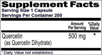 S Superior Health Quercetin 500mg per Capsule, 200 Capsules