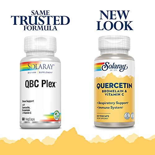 Solaray QBC Plex | Quercetin & Bromelain Plus Vitamin C | Year Round Immune Function & Respiratory Health Support | Non-GMO & Vegan (60 CT)
