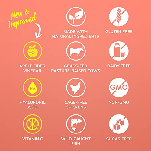 SkinnyFit Super Youth Multi-Collagen Peptides Plus Apple Cider Vinegar, Hyaluronic Acid, & Vitamin C Peach Mango Flavor, Hair, Skin, Nail & Joint Support, Immunity, Healthy Metabolism, 28 Servings