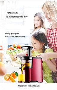 XUERUIGANG Quiet Dual-Stage Slow Speed Masticating Juicer Makes Fruit and Vegetable 80 Revolutions per Minute High Juice Output, 150-Watt（Red）