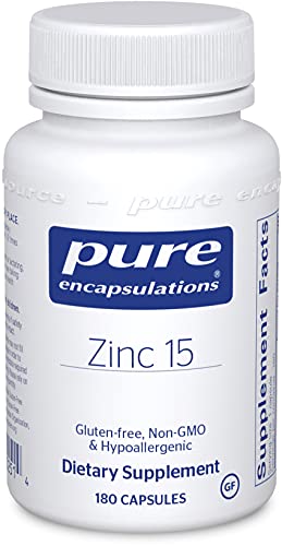 Pure Encapsulations Zinc 15 mg | Zinc Picolinate Supplement for Immune System Support, Growth and Development, Wound Healing, Prostate, and Reproductive Health* | 180 Capsules
