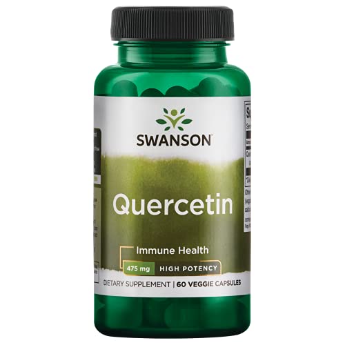 Swanson High Potency Quercetin - Promotes Immune Health Support and Helps Protect Blood Vessels - Supports Cholesterol Levels Already Within The Normal Range - (60 Veggie Capsules, 475mg Each)