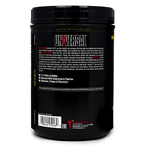 Universal Nutrition - Atomic 7 Enhanced BCAA Supplement - 8g BCAA with 2g Glutamine, 1g Citrulline Malate, 500mg L-Taurine - Black Cherry Bomb - 70 Servings