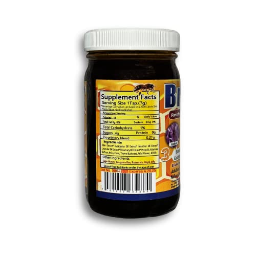 Broncosol Plus - Natural Honey Cough Syrup (Jarabe De Miel Para Tos) 7.5 oz. - (Reinforced With Propolis, Royal jelly, Eucalyptus, & Oxygen For Sore Throat/Cold/Allergy Relief)