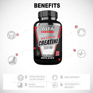 Maximum Creatine Monohydrate 1200 Mg 100 Capsules. Muscle Mass - Muscle Growth - Post Workout Recovery. Reduces Effects of Lactic Acid