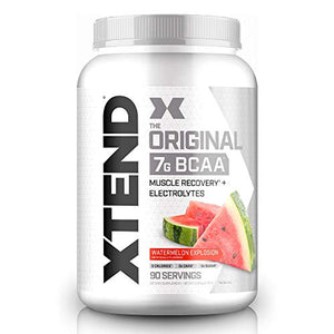 XTEND Original BCAA Powder Watermelon Explosion - Sugar Free Post Workout Muscle Recovery Drink with Amino Acids - 7g BCAAs for Men & Women - 90 Servings